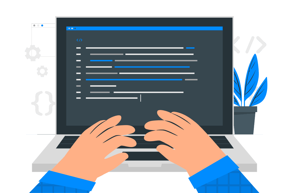 Developer coding illustration